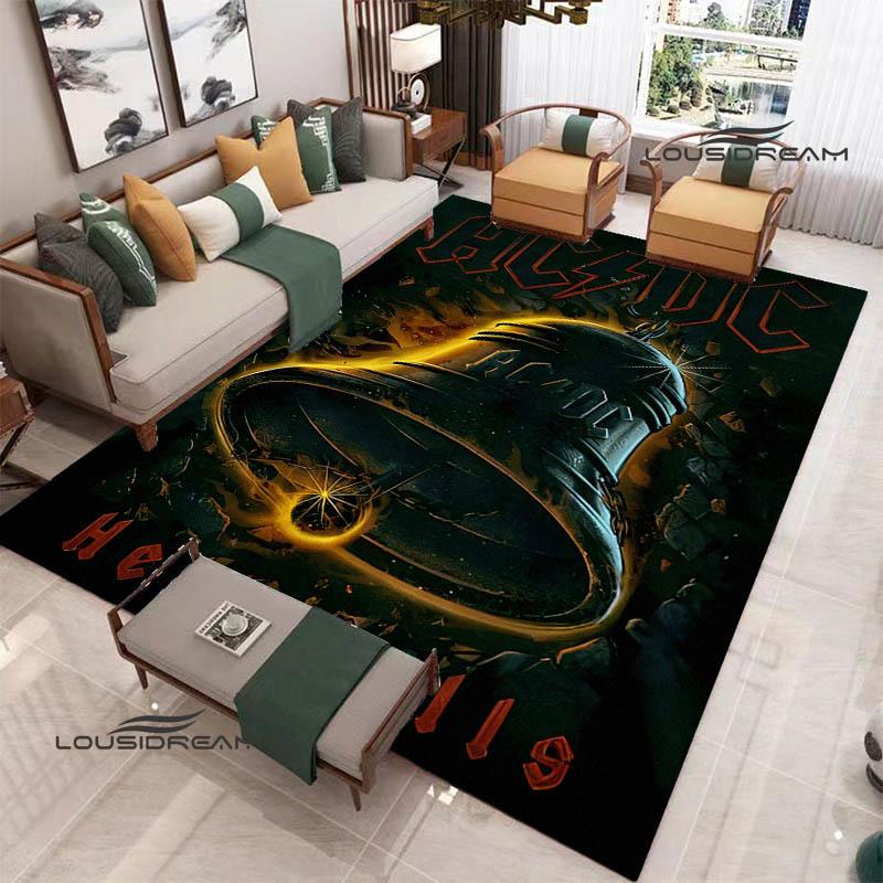 3D Rock Band AC/DC Printed Carpet Yoga Mat Non-slip Carpet Kitchen Mat Room Decor Carpets for Living Room Area Rug Birthday Gift
