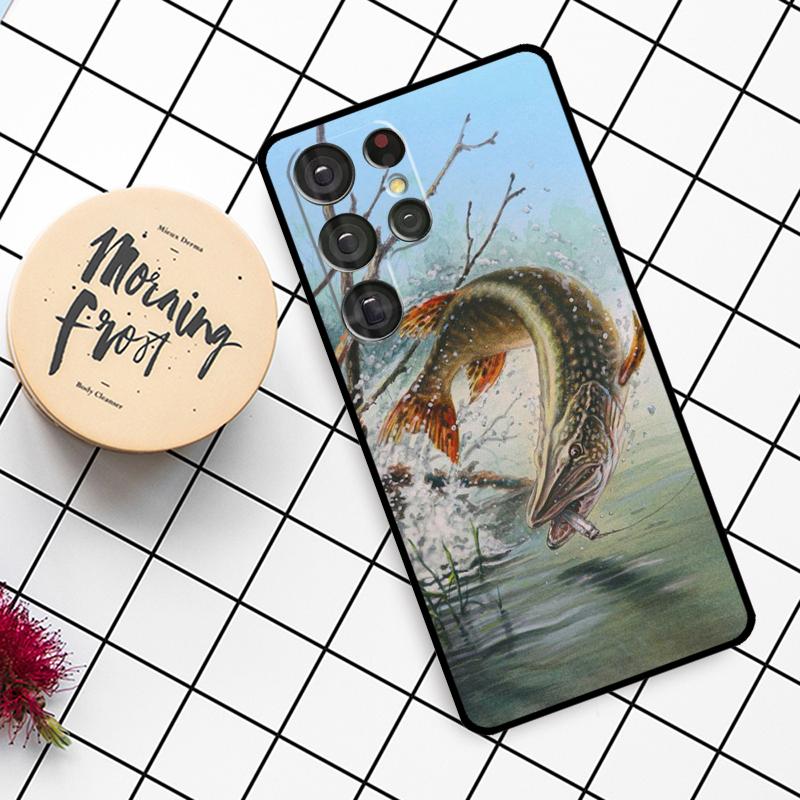 Art Fishing Lure Case For Samsung Galaxy S25 Ultra S23 S22 S21 S20 S24 Ultra S9 S10 Plus S25 FE Phone Cover