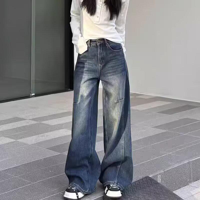 Plus-Size Women s Pear-Shaped Wide-Leg Jeans L синий