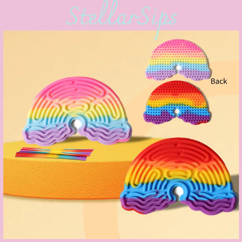 Colorful Silicone Sensory Activity Board For Kids With Unicorn Design For Stress Relief