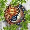 Vintage Yin Yang Metal Wall Art, Sun and Moon Aluminum Decor for Indoor Outdoor Living Room Bedroom