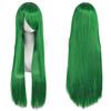 80cm Long Synthetic White Purple Cosplay Wigs Green Hair Straight Silver Wig Pink Hairpiece Lolita Wig with Bangs