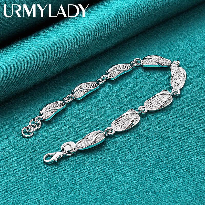 925 Sterling Silver Slipper Chain Bracelet For Women Fashion Wedding Party Jewelry