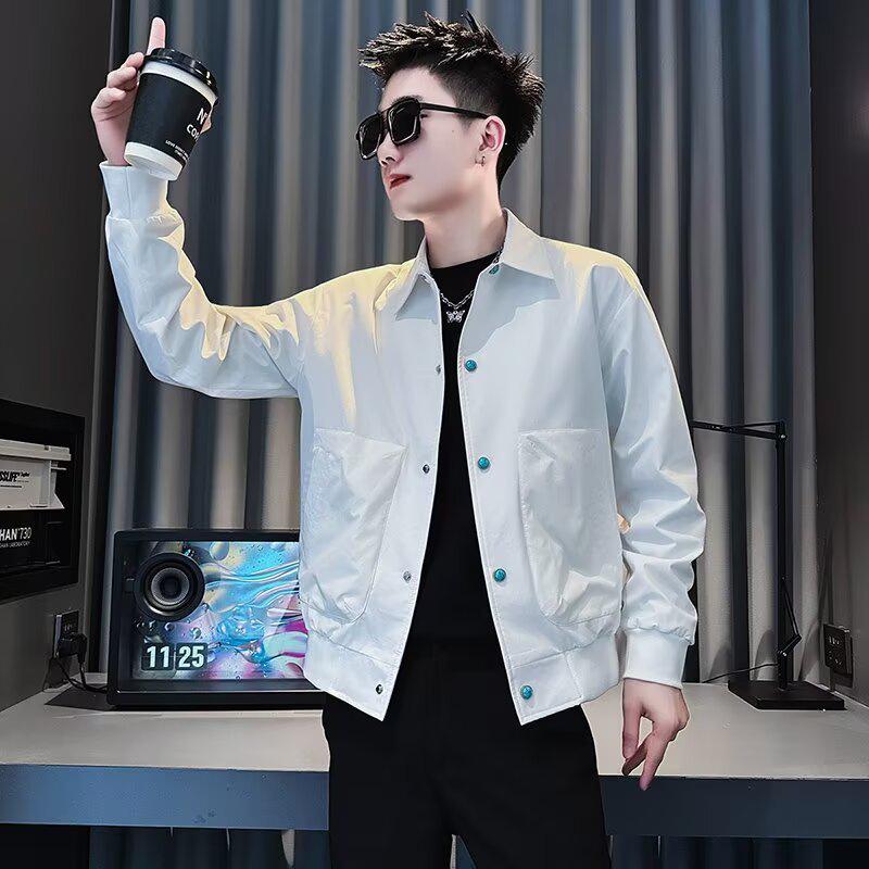 Trendy Men's Lapel Jacket: Spring & Autumn Casual Cool Style 2025
