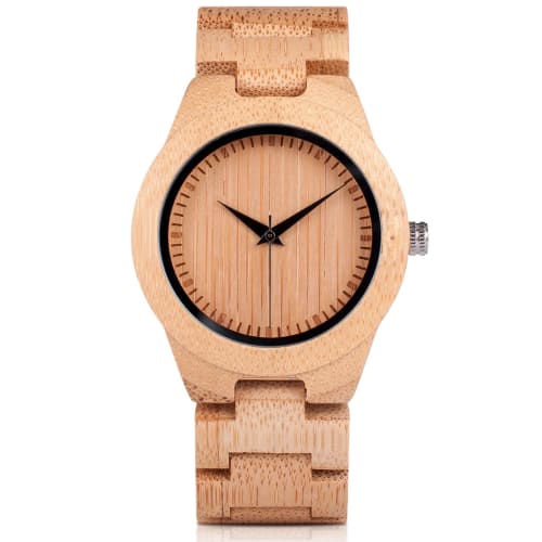 KINGNOW Women's Bamboo Wristwatch, Stylish and Lightweight, Made in Japan Quartz Watch, Perfect Gift for Birthdays, Christmas, Anniversaries, Mother's