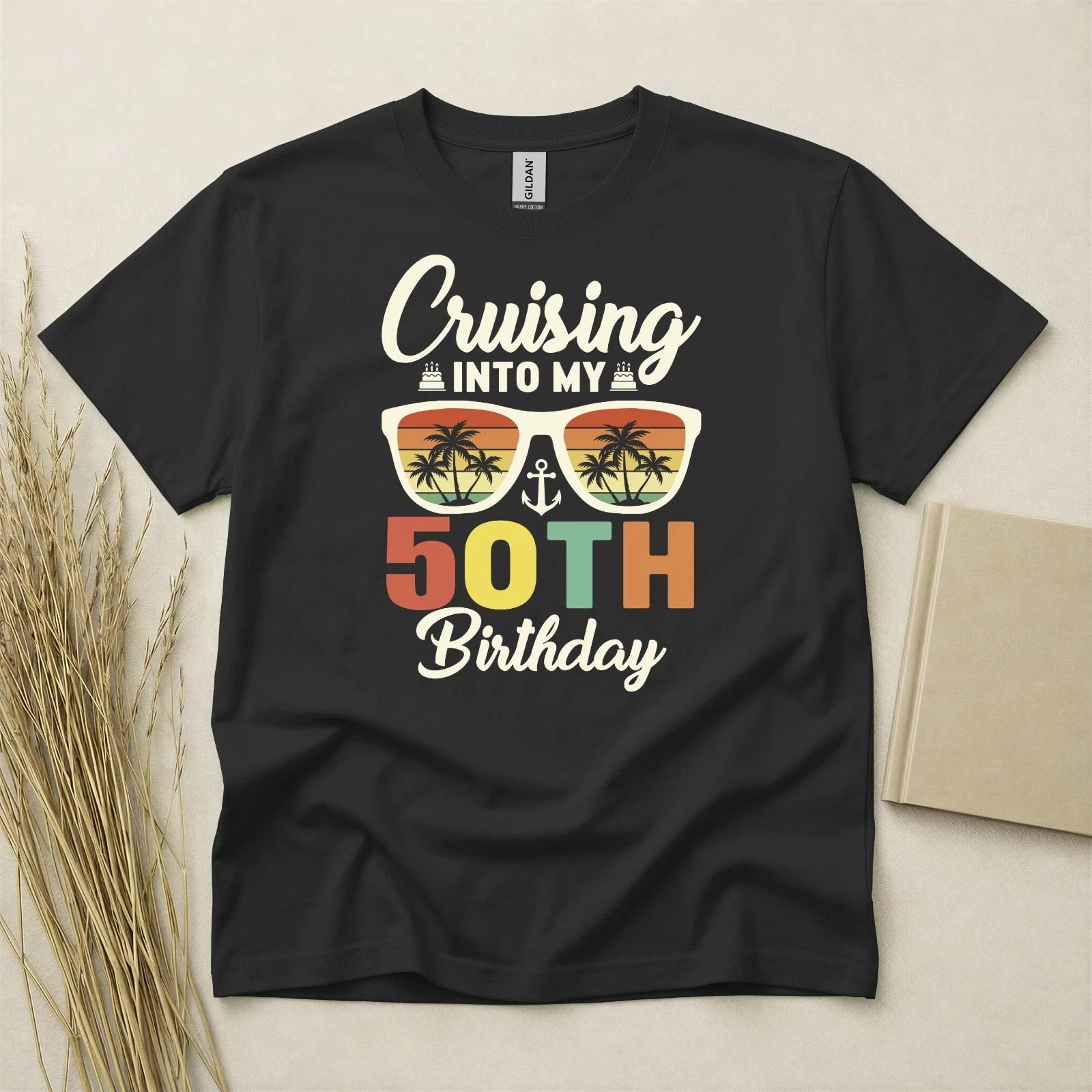 50th Birthday Shirt Born In 1976 50 Years Old Gifts Cruising Into My Fifties XL