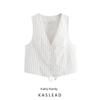 Kaslead New Arrival Women's Fashion Style Stylish Simple and Versatile Pinstripe Vest Vest 2010887