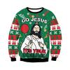 New Christmas Santa Claus Ugly Fashion Casual 3D Digital Printing Personalized Round Neck Long Sleeve Pullovers