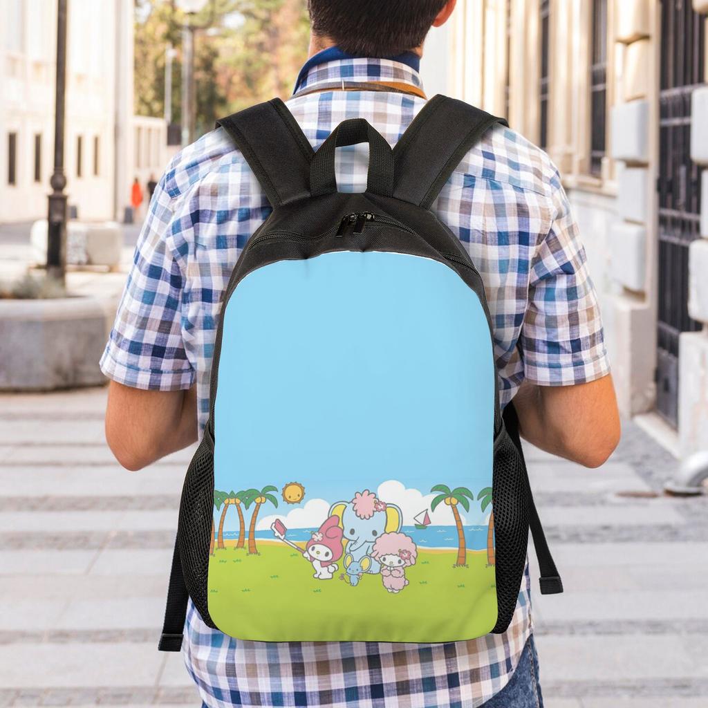 3D Printing M-Melodies Backpack for Boys Girls Cute Rabbit College School Travel Bags Men Women Bookbag Fits 15 Inch Laptop