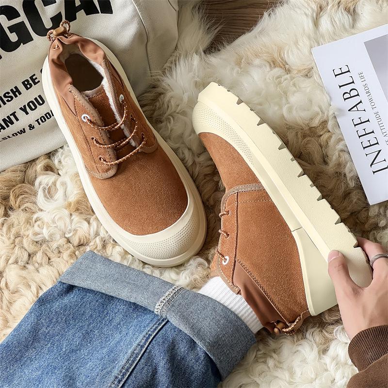 Unisexové zimní boty Martin středního střihu s tlustou podrážkou a sametovou podšívkou 3338