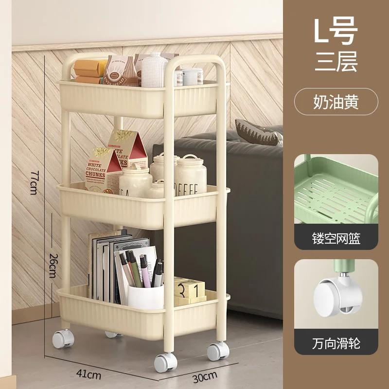 2-stöckiger rollender Küchenwagen Anti-Rutsch Servierwagen Wasserdicht Multifunktionaler Aufbewahrungs-Organizer Regalwagen Küche Badezimmer
