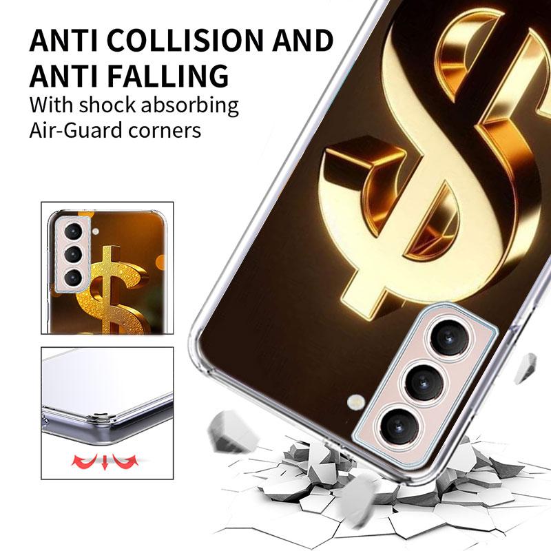 The World of US Dollar Currency Phone Case For Samsung Galaxy S25 Edge S24 S23 FE S21 S20 S10 Plus S22 S26 Ultra Cover Clear Cas