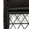 Vidaxl 3-Cz. Bistro Furniture Set with Cushions, Black, Poly Rattan