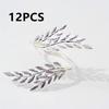 1/6/12pcs Gold Leaf Napkin Ring Buckles Metal Dinnig Table Decoration  for Wedding Birthday Party