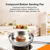 26 x 5cm Bratpfanne Edelstahl Steaktopf Verbundboden Schmoren Fleisch Spiegeleier Kochwerkzeuge