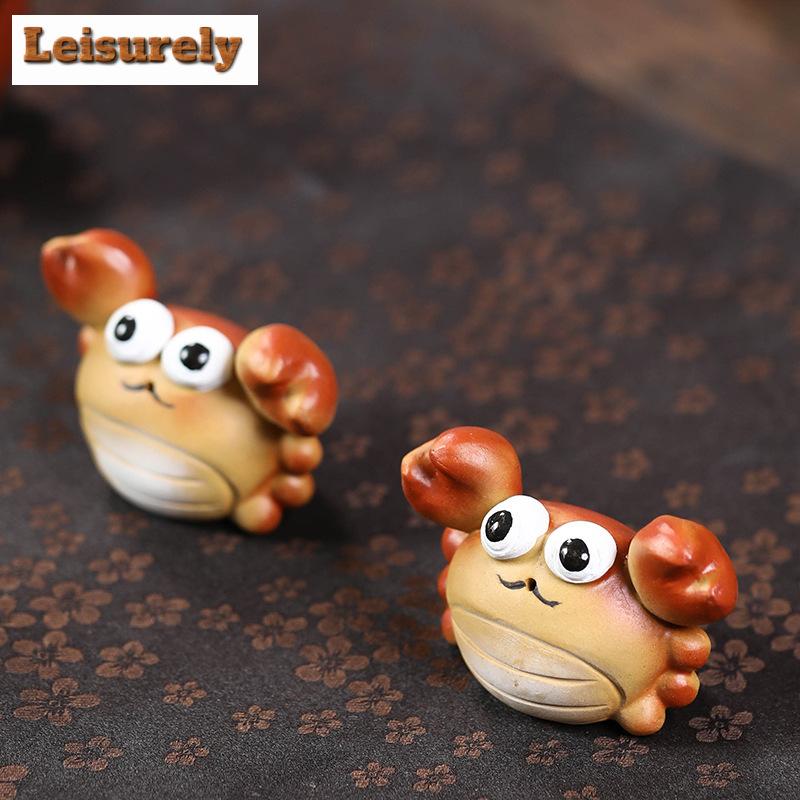Creative Small Crab Yixing Purple Clay Tea Pet Luxury Te Games Toys Tea Spirit Tea Figurine Tea Ceremony Zisha Tea Statue Gift