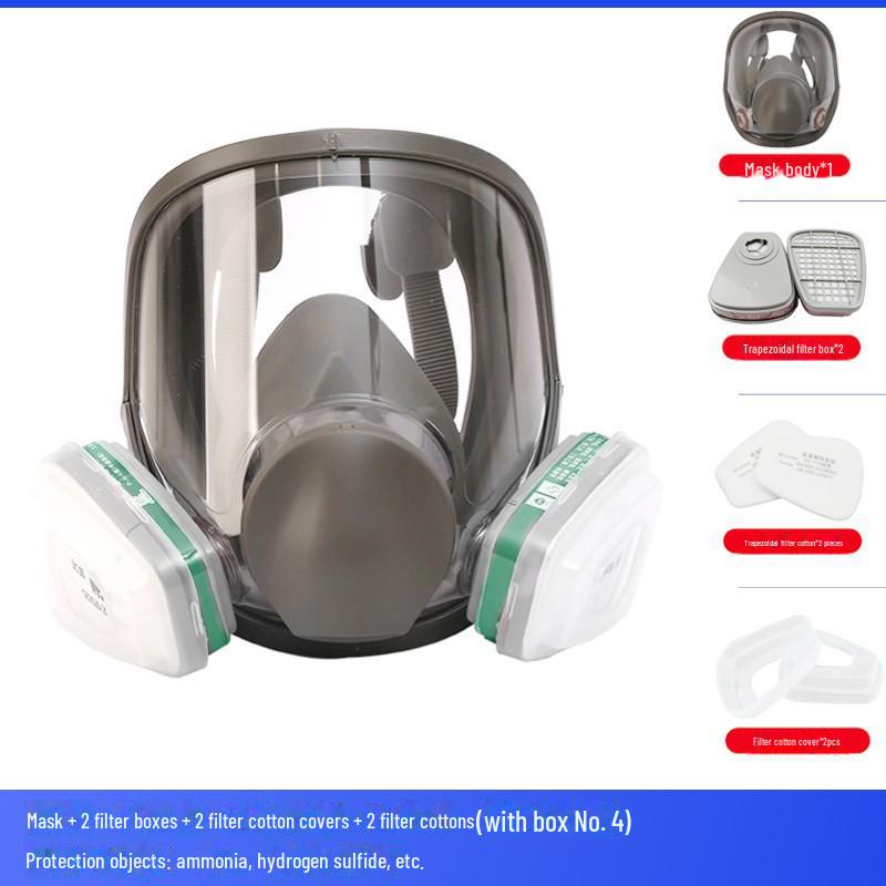 Máscara de Gas Facial Completa 6800 con Visión Amplia para Soldadura, Fuego, Pesticidas, Polvo y Protección contra Venenos