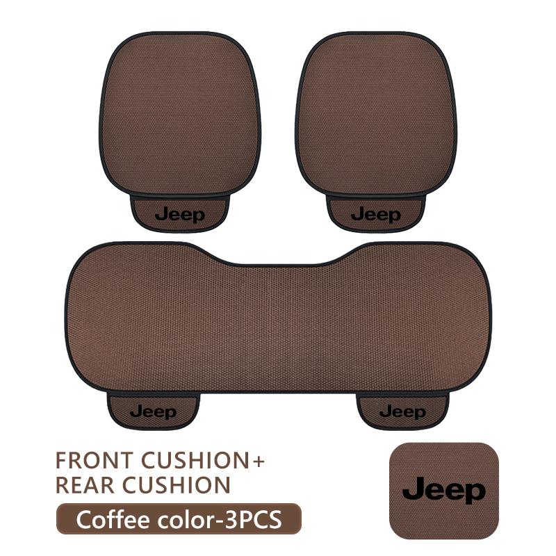 For Jeep Front Rear Car Seat Cushion Summer Ice Silk Mesh Cooling Seat Pad Cherokee Patriot Liberty Wrangler JK JL Commander