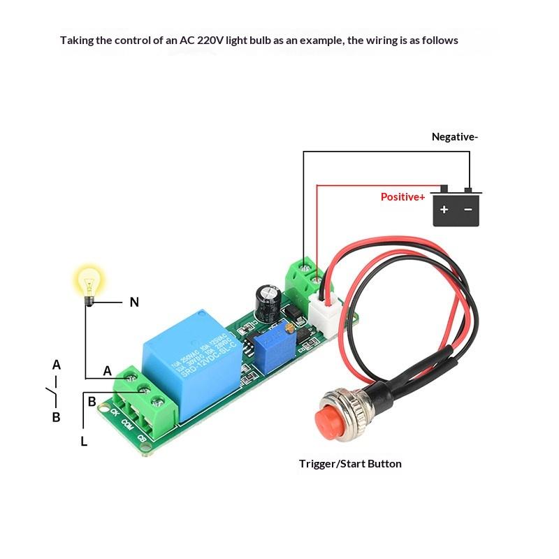 DC 5-12V Adjustable Timer Delay Module 1-10Sec Auto Turn Off Delay Switch for LED Strip Light Timing Control