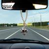 Skull Car Mirror Hanging Ornament Ornament Gothic Faux Pearl Chain Auto Rear Spooky Vehicle Accessories View Charm Funny Interior Pendant for Women