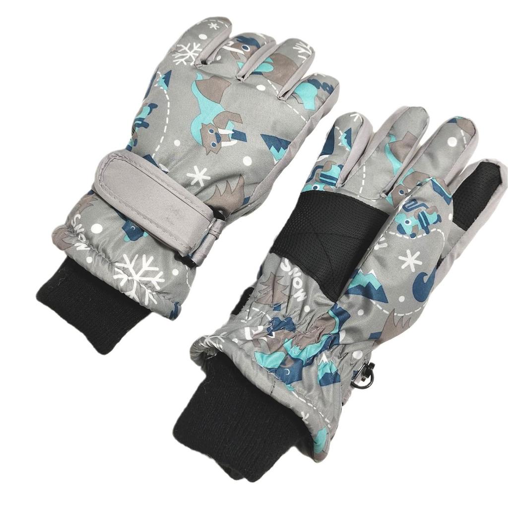 Colorful Winter Ski Gloves for Children (Ages 9-15) - Warm Outdoor Sports Gear