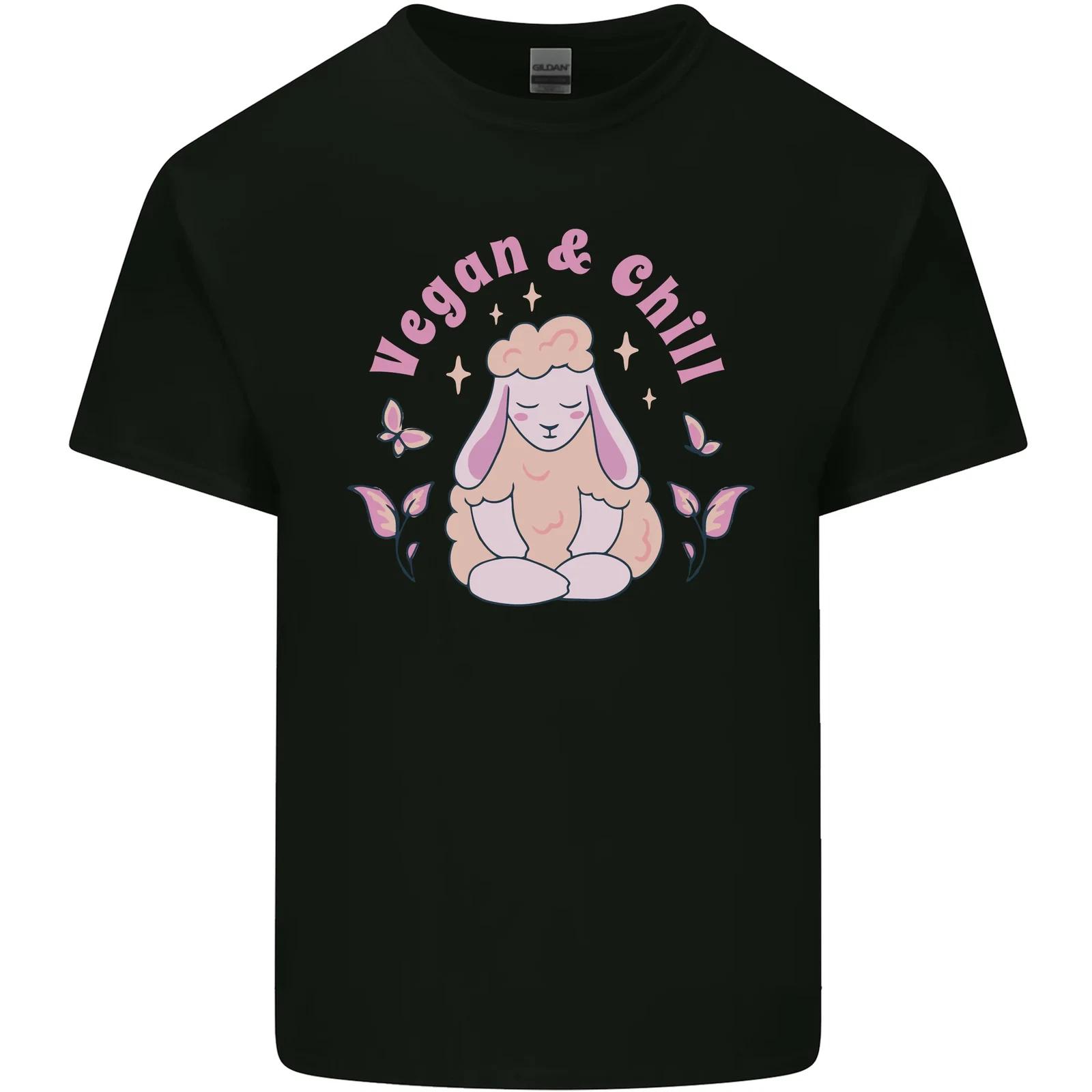 Vegan & Chill Meditation Yoga Spiritual Kids T-Shirt Childrens XL