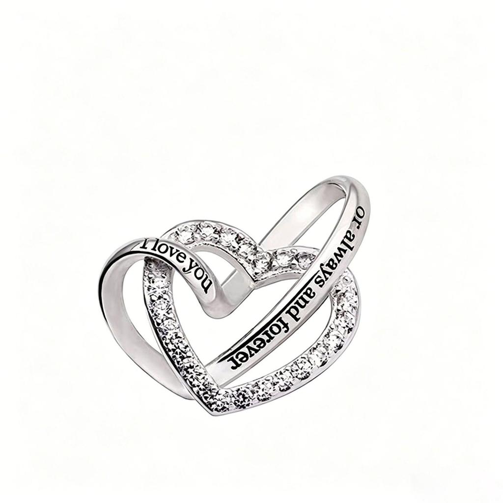 Dual Heart Zirconia Engraved Name Necklace - Elegant, Versatile Fashion Jewelry