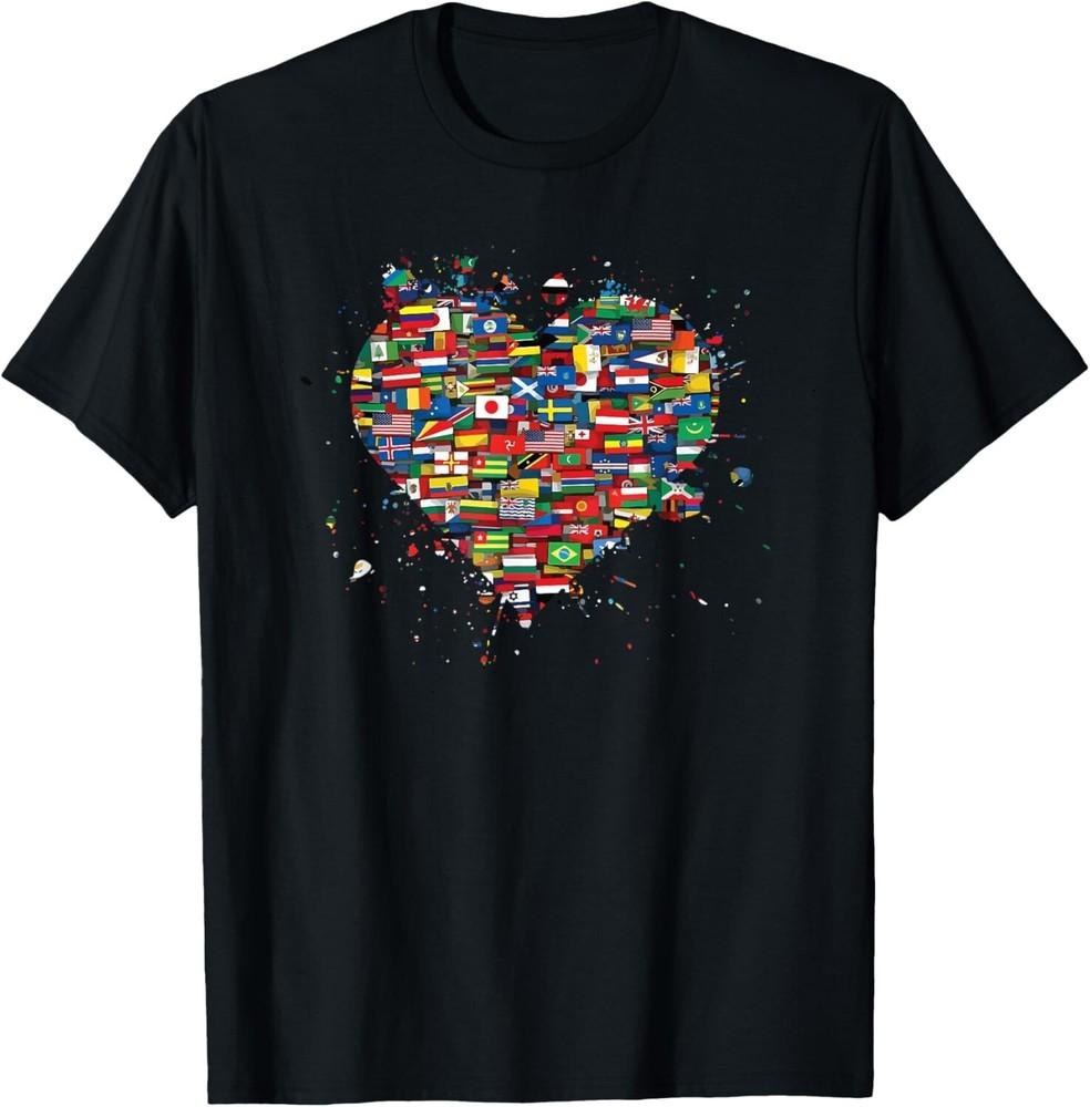

Flags Of The Countries Of The World International Heart Gift Unisex T-Shirt 3XL