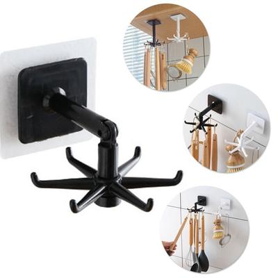 360 Rotating Folding Hook Self-Adhesive 180 Degrees Vertical Flip Hook Waterproof Utility Hook for Home Bathroom Kitchen Office Towel