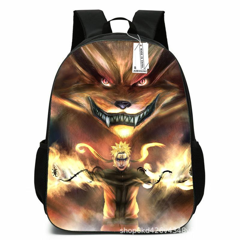 Naruto Peripheral Schoolbag Naruto Sasuke European and American Elementary and Middle School Students Backpack Cartoon Animation Computer Bag