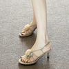 Fashion Summer New Women's Camellia High Heels Sandal Fashion Open-toed Sandals Women's Outdoor Casual Thin Heel Sandals Sandalias Mujer