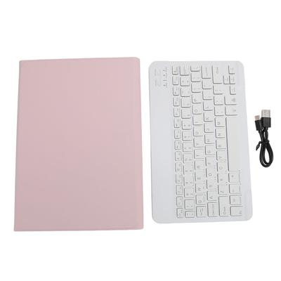 Tablet-Hülle mit abnehmbarer kabelloser Bluetooth-Tastatur, PU-Leder, Tastaturhülle für unterwegs, tragbar
