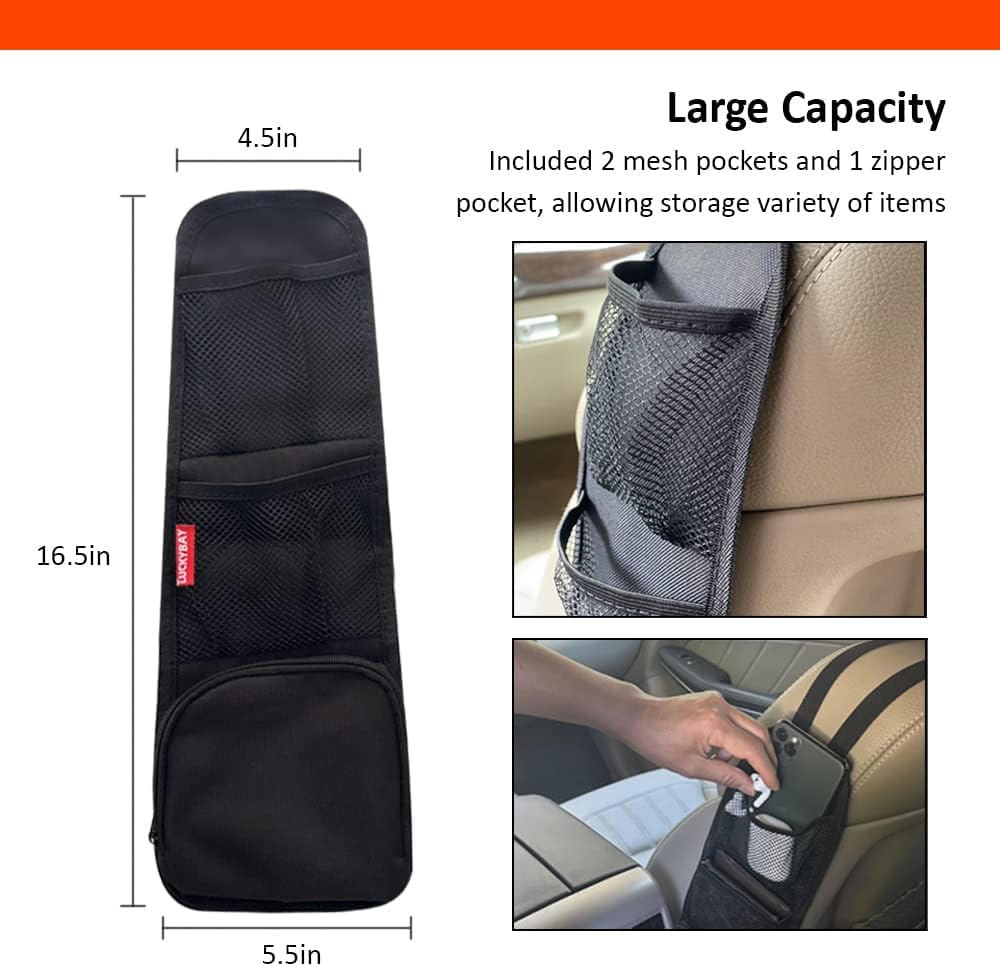 Universal Car Seat Storage Bag Seat Side Storage Cell Phone Hanging Bag Multi-pocket Drink Holder Storage Bag Cell Phone Holder