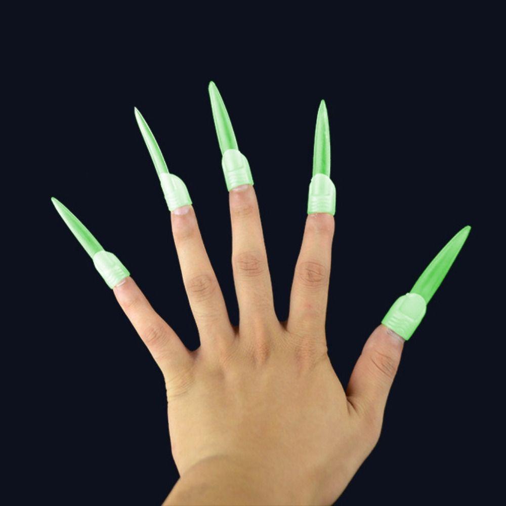 

Забавный светящийся искусственный зубной протез, светящийся протектор для пальцев, необычные клыки на Хэллоуин для взрослых