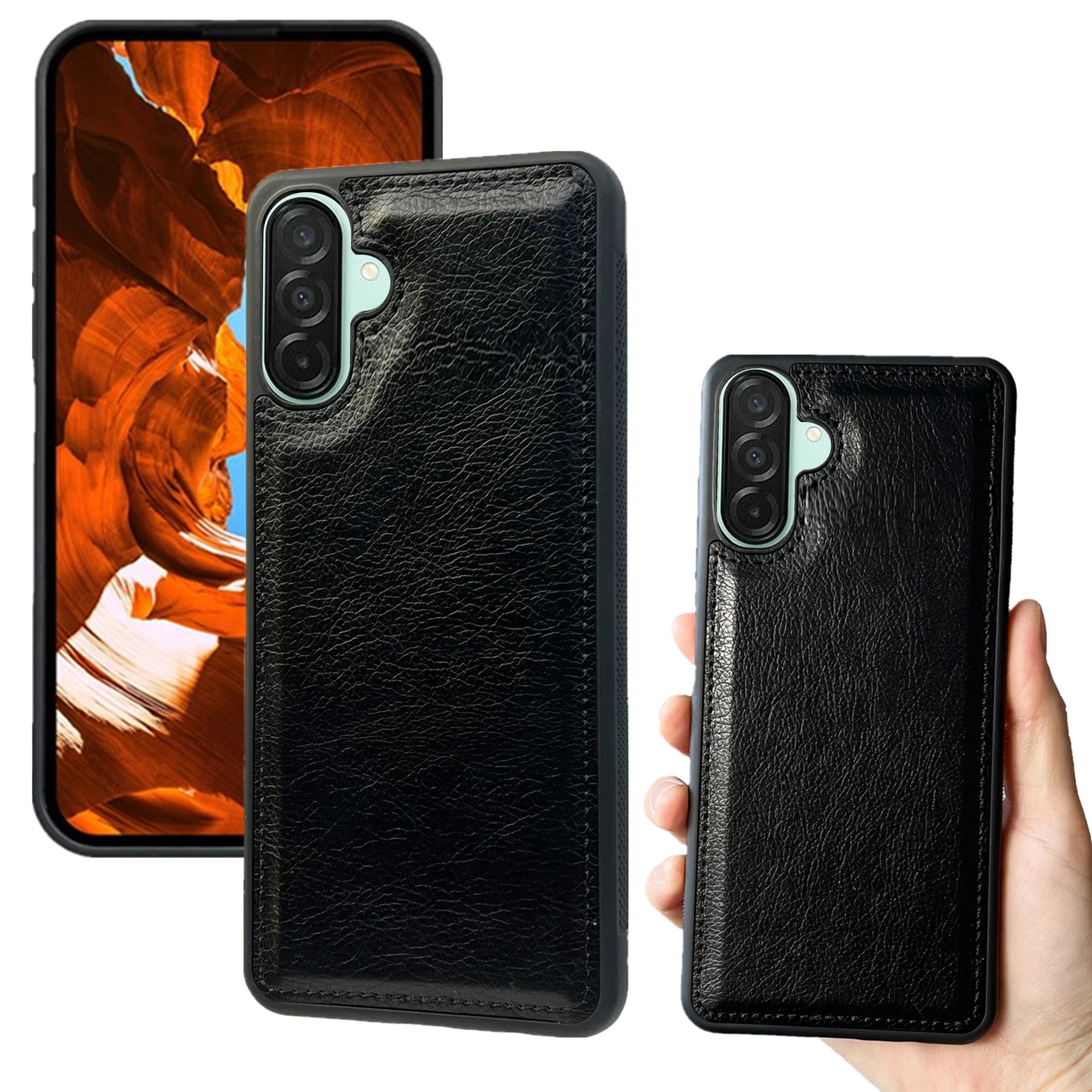 

For Samsung Galaxy A56 5G Case Calf Texture PU Leather Anti Fingerprint Back Phone Cover B