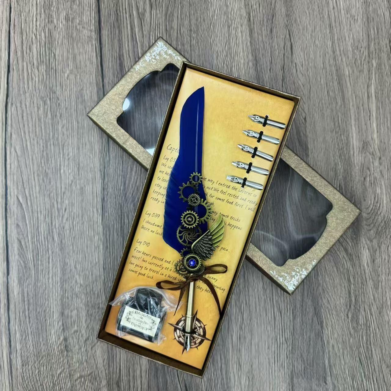 

Creative Retro Quill, Available For Direct Sale, Mechanical Accessories Quill With Ink 0.5mm Темно-синій