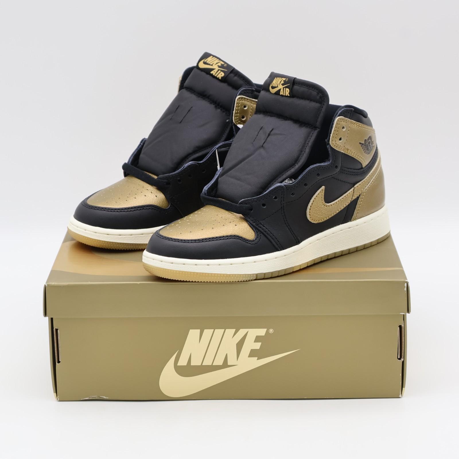 FD1437-071 Nike GS Air Jordan 1 Retro High OG Черный и Золотой 6.5Y