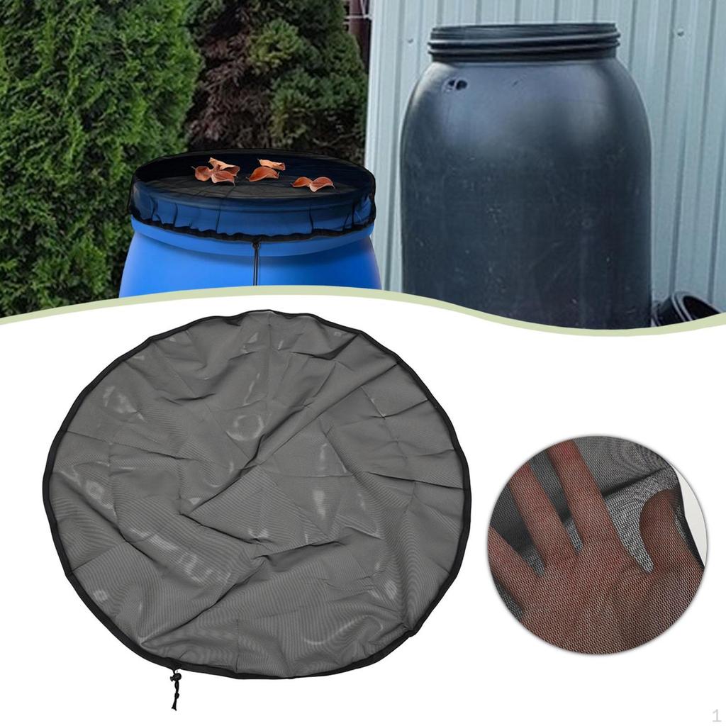 Rain Barrel Mesh Cover Screen Breathable Accessories with Drawstring Prevent Fallen Leaves for