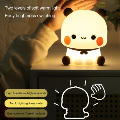 Cartoon Panda Nachtlicht LED Lampe Touch Control Dimmbare Weiche Beleuchtung Flimmern Freies Neuheit Tier Touch Nacht Lampe