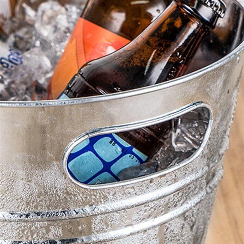 A20F-Ice Buckets, Galvanized Tub - Drink Buckets For Parties, Beverage Tub For Barbecue Enthusiasts, Bucket For Drinks серебряный