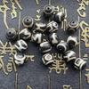 Tibetische Antike Achat Patina Dzi Perlen: Handgefertigte kleine 10# Kugelmuster-Linienperlen für DIY-Accessoires