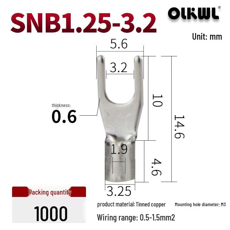 OLKWL Copper SNB UT Tinned Cold Press Terminal