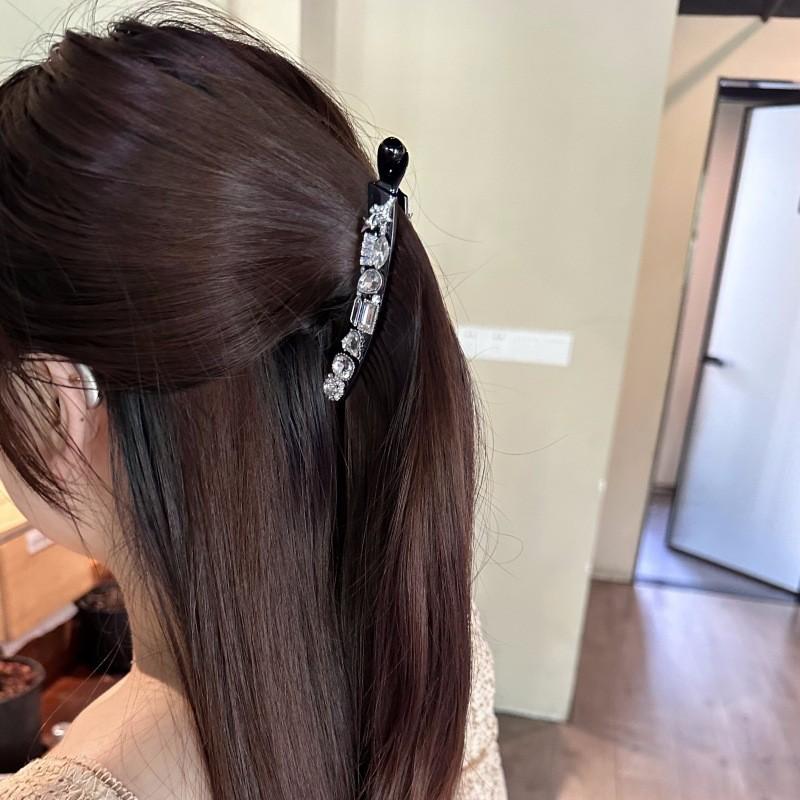 Kamelia Pionowy Klips Klips Bananowy Koreańskie Nowe Akcesoria do Włosów Premium Cyrkonia Klips do Kucyka Spinka do Włosów Elegancka Spinka do Włosów