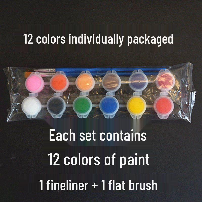 12-Color Acrylic Paint Set for DIY Graffiti and Doll Painting