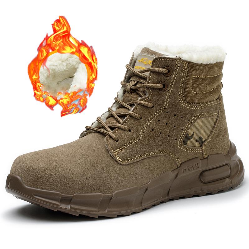 

Winter Warm Men s Boots Work Safety Shoes Anti-smash Anti puncture Steel toe shoes Protection Boots Anti scald welding shoes 35