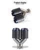 Carbon Fiber Dual Outlet Exhaust Pipe, Burnt Blue - One-in-Two Design for Tailpipe Modification
