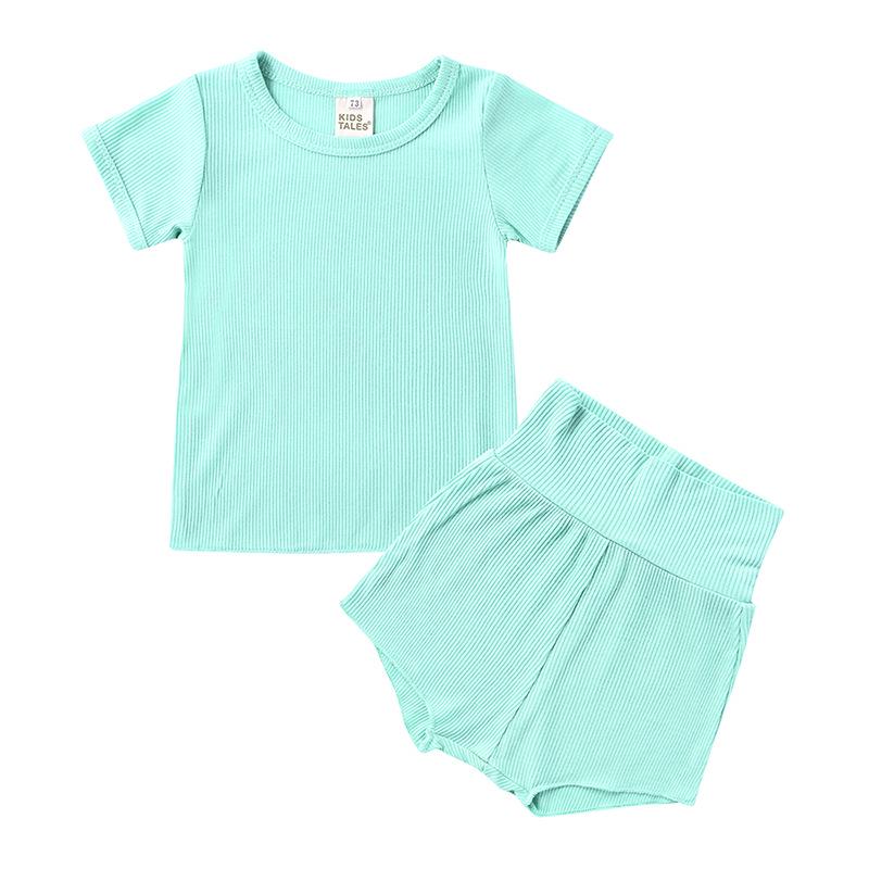 2026 Summer Korean-Style Kids' Cotton Pajama Set - Breathable, Candy Colors for Boys and Girls