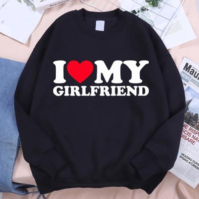 Miluji svou přítelkyni Mikiny Pánské Dámské Hip Hop Crewneck Mikina Ležérní Pulovr Mikina Módní Volná Podzimní Mikina Pulovry a Dlouhé Rukávy Pánské