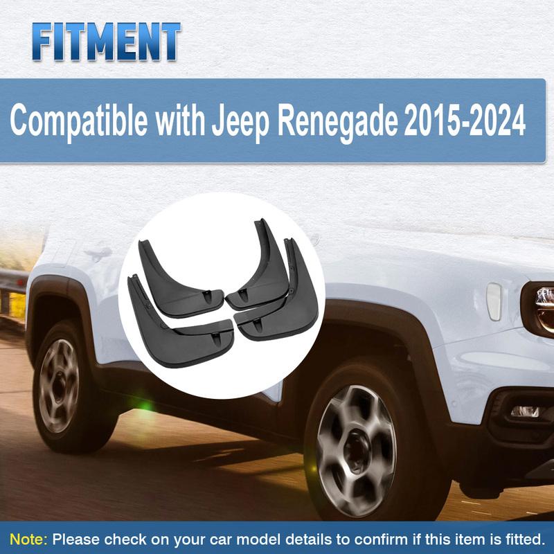 For Jeep Renegade 2015-2024 Black Guard Mudguards Mud Flaps Fender Mudflaps