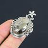 Oval Pyrite Stone 925 Silver Anniversary Wife Flower Elegant Ring Jewelry US 6